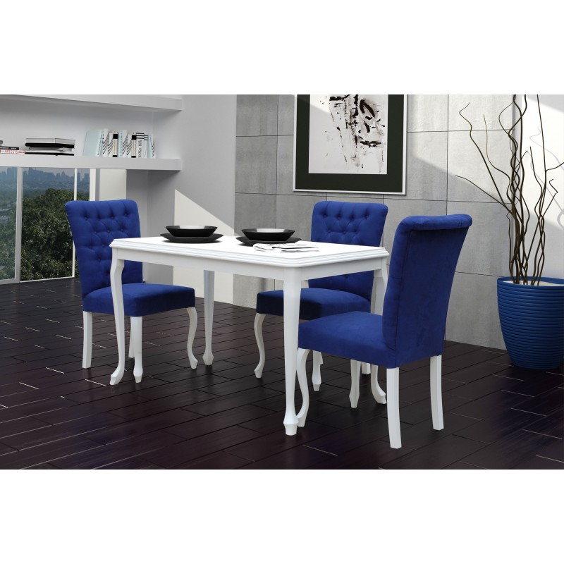 Dining Chair Textile Velvet High Back Chesterfield Blue Chair Modern Upholstery