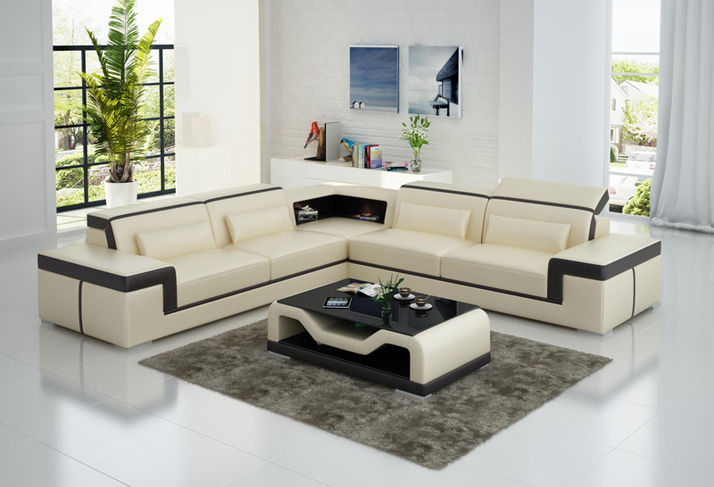 Ledersofa Couch Wohnlandschaft Ecksofa Eck Garnitur Design Modern Sofa