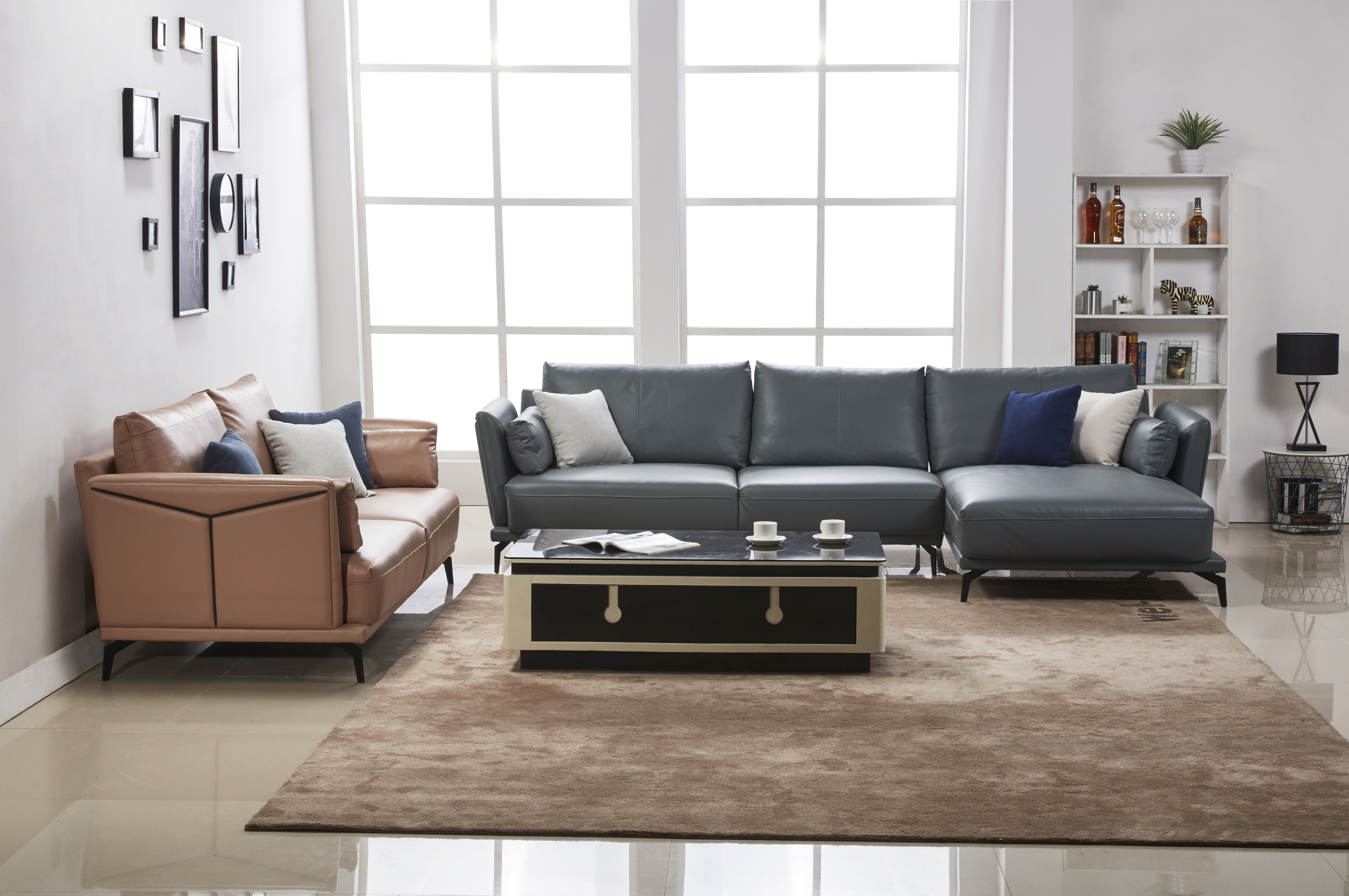 Design Sofa Couch Corner Stool Upholstery Living Room L Shape Modern Elegant New
