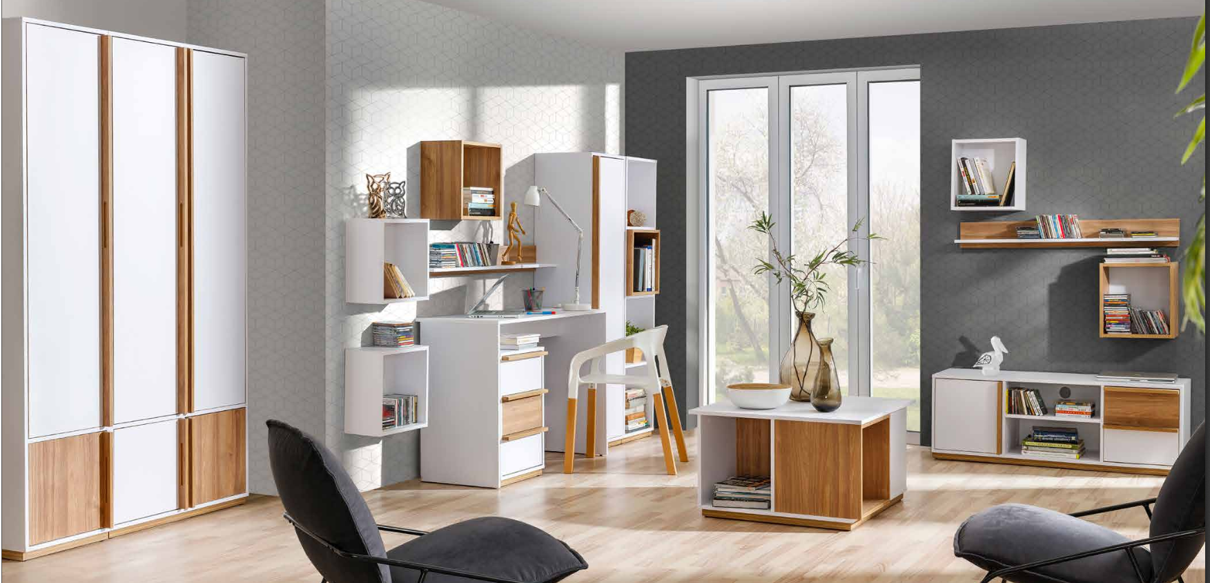 8 tlg. Designer Büro Möbel Arbeitszimmer Komplett Set Büromöbel Schrank