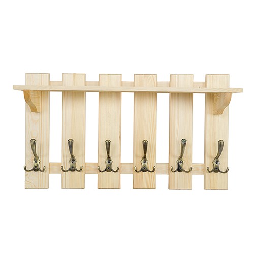 Garderobenpaneel 70x40 cm Wandgarderobe Garderobe Kiefer massiv 6 Haken
