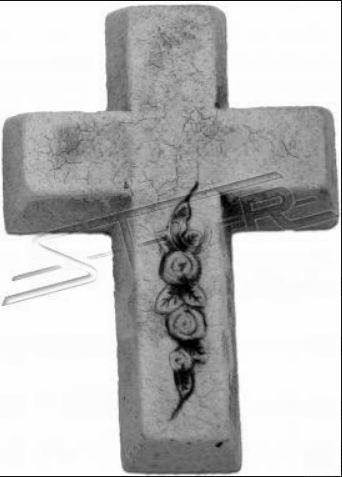 Grabengel Kreuz Grab Deko Grabschmuck Stein Dekoration Statue Skulpturen S111032