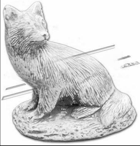 Garten Dekoration Fuchs Terrasse Stein Figuren Figur Deko Statue Skulptur 502