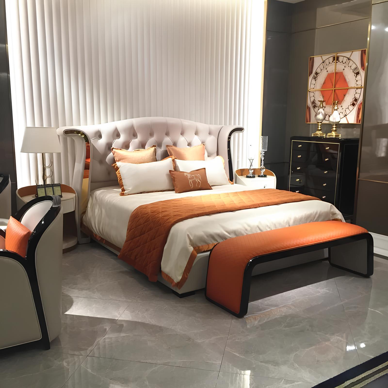 Modernes Design Bett 180x200 Samt Hotel Metall Betten …