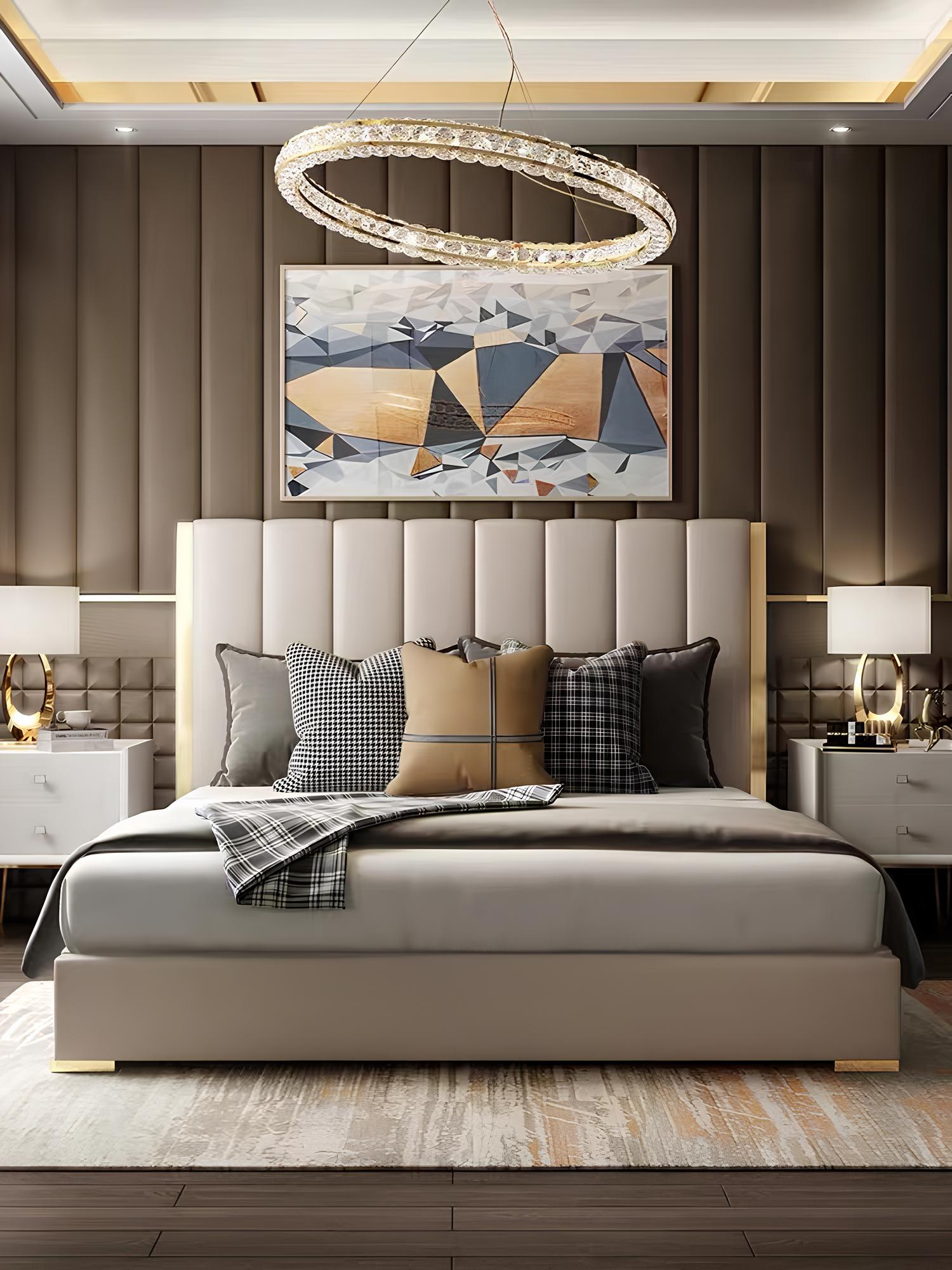 Letto Imbottitura Design Lusso Doppio Beige180x200cm ...