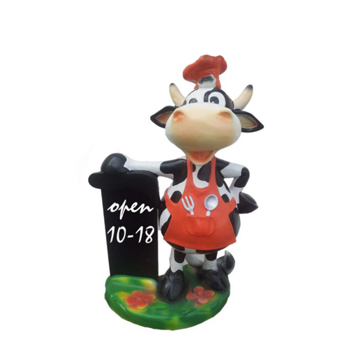 Moderne Figur Kuh Rind Kunststoff Skulptur Statuen Figuren Dekoration Kalb 55cm