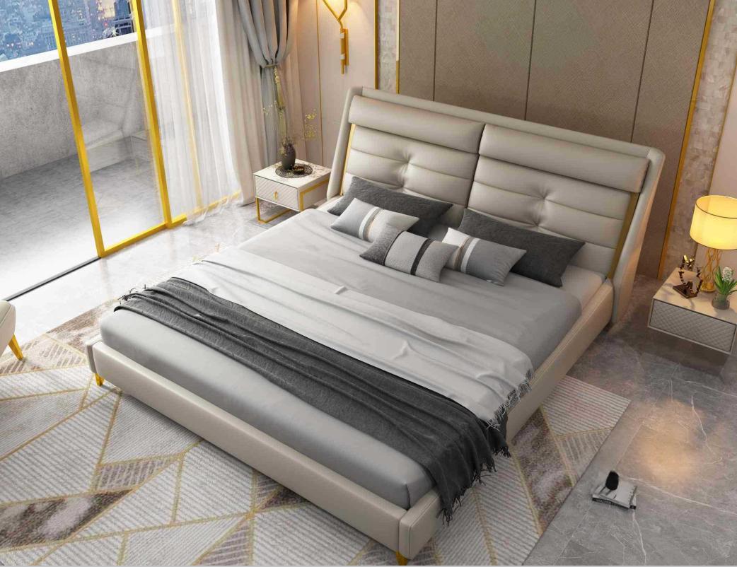 Luxus Schlafzimmer Doppelbett Bett 180x200cm Leder Neu …