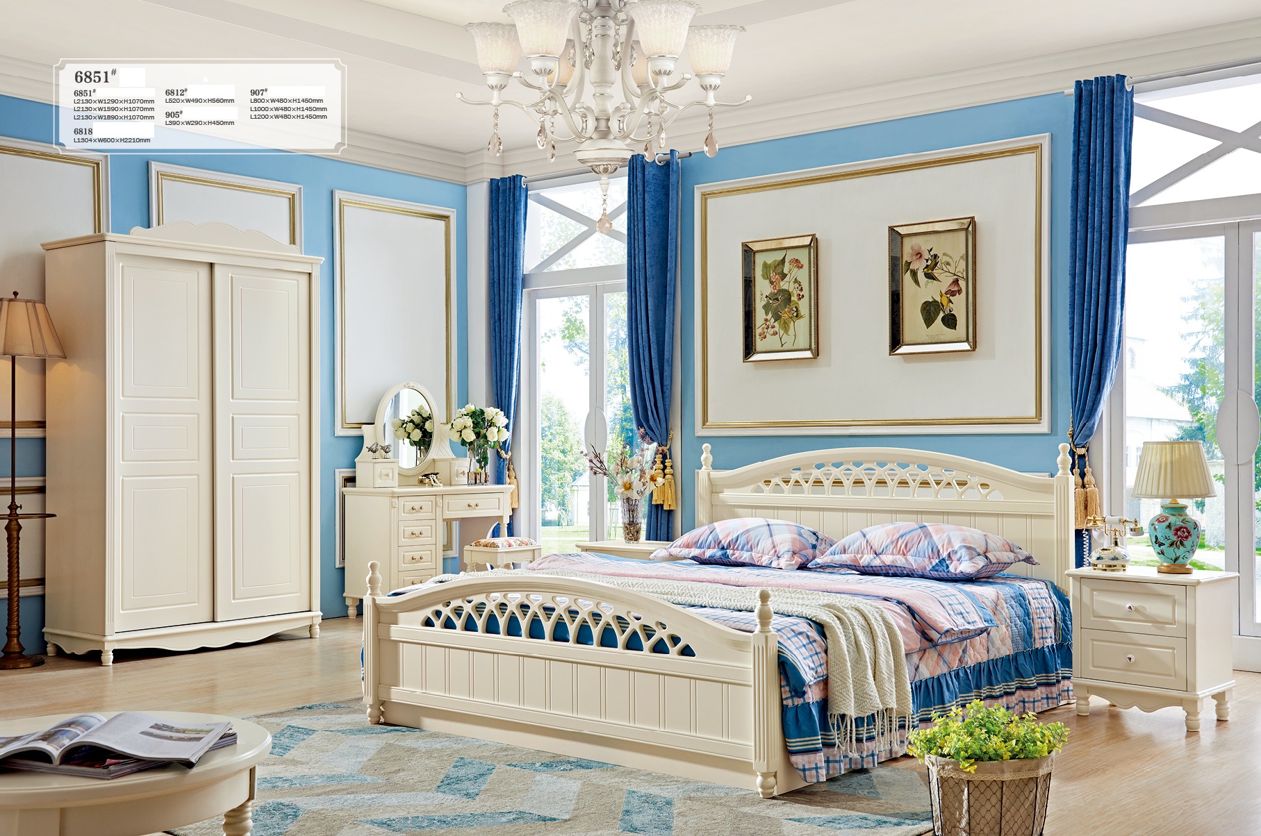 Kolonial Stil Schlafzimmer Zimmer Set Holz Hotel 6 Teilig Garnitur Bett